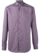 Ermenegildo Zegna Floral Diamond Pattern Shirt, Men's, Size: Small, Pink/purple, Cotton