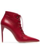 Miu Miu Red 105 Leather Ankle Boots