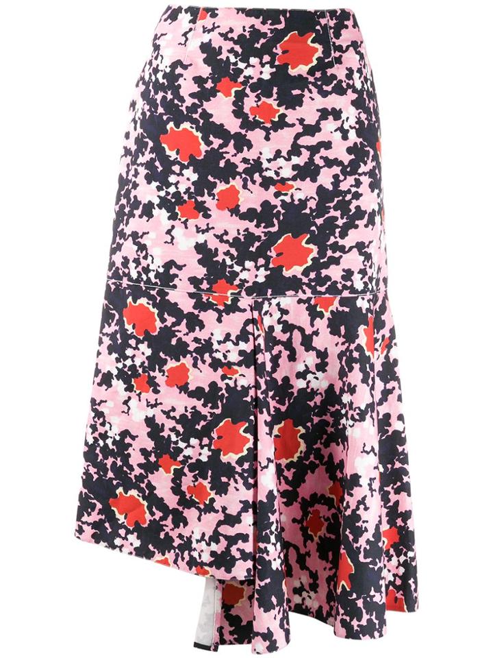 Marni Abstract Camouflage Print Skirt - Pink