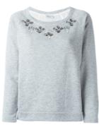 Blumarine Embellished Sweatshirt, Women's, Size: 1, Grey, Cotton/polyester