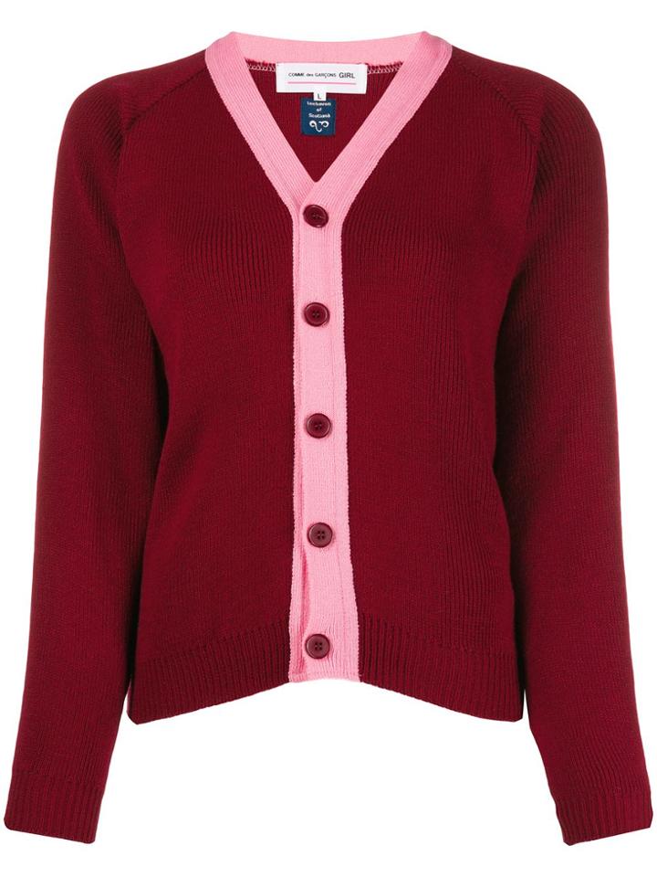 Comme Des Garçons Girl Button Up Cardigan - Red