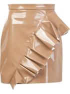 Msgm Ruffled Skirt, Women's, Size: 40, Nude/neutrals, Polyester/polyurethane