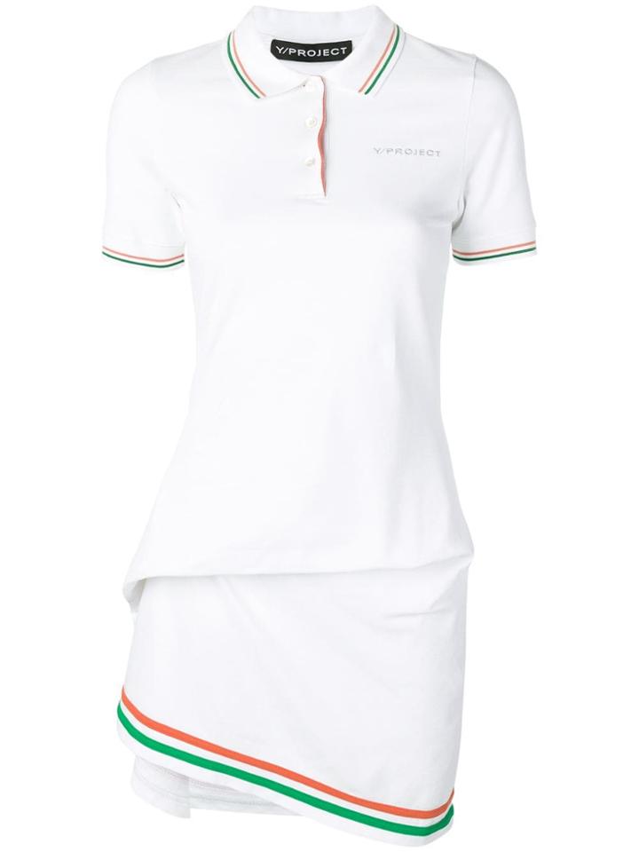 Y/project Asymmetric Polo Dress - White