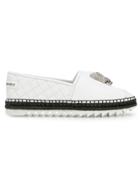 Philipp Plein Skull Embellished Espadrilles - White