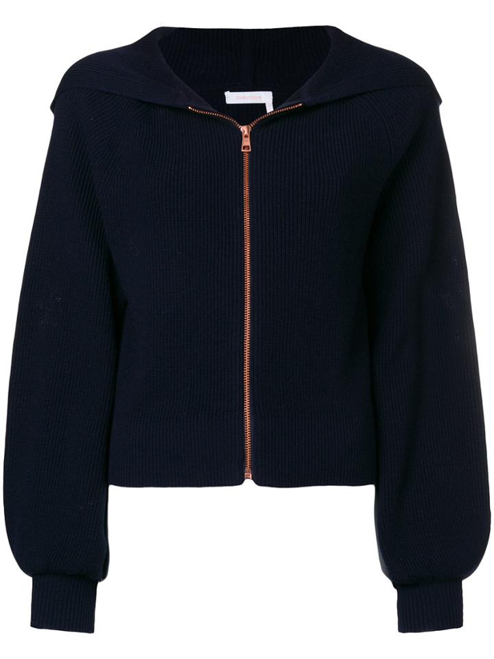 See By Chloé Crochet Embroidered Hoody - Blue