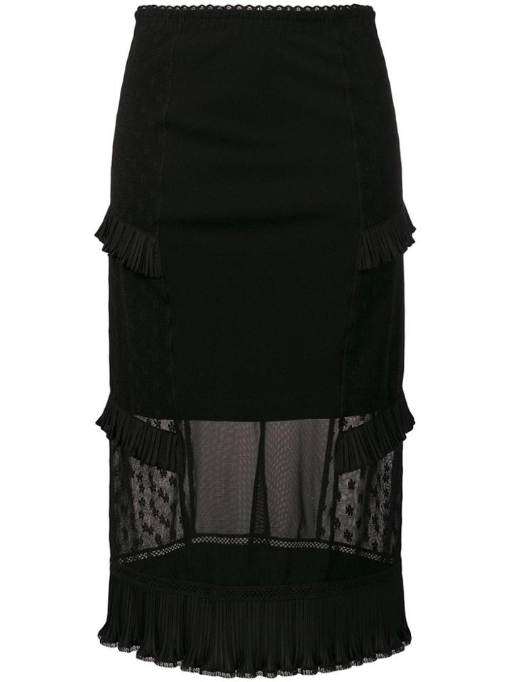 Mcq Alexander Mcqueen High Waisted Midi Skirt - Black