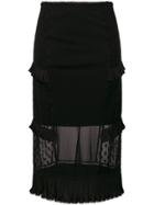 Mcq Alexander Mcqueen High Waisted Midi Skirt - Black