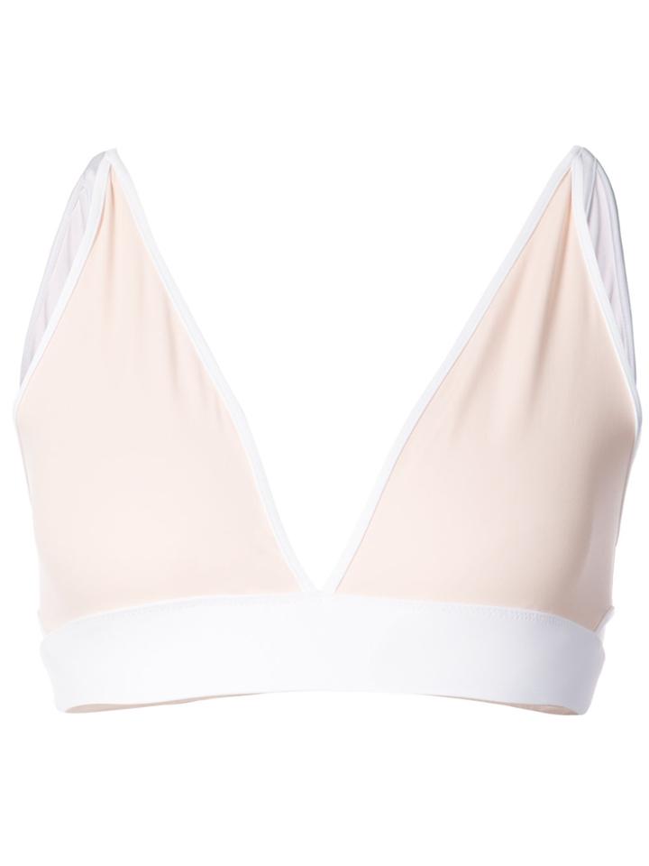Jonathan Simkhai Reversible Deep V Bikini Top - White