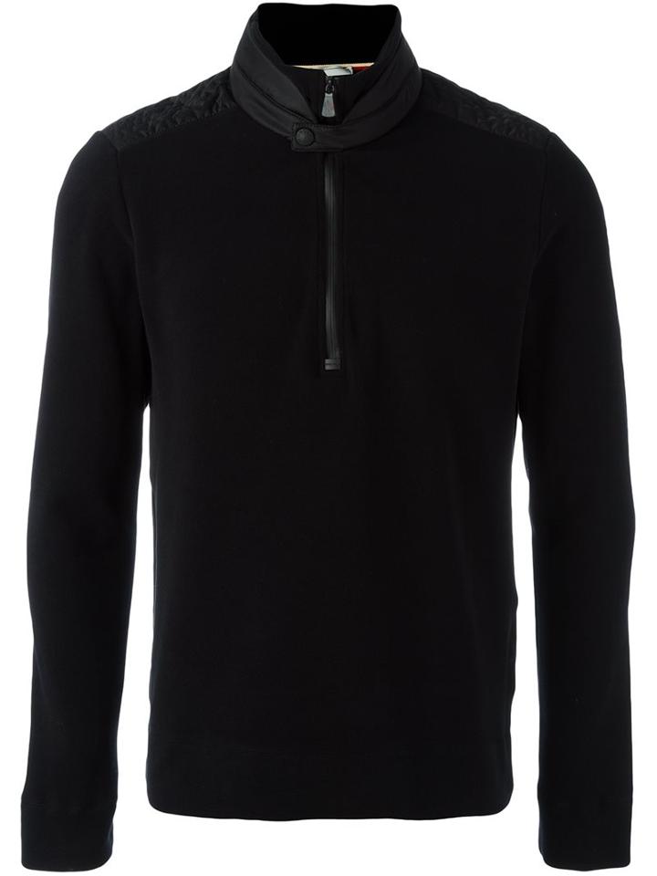 Moncler Grenoble Banded Collar Sweater, Men's, Size: Small, Black, Polyester/spandex/elastane/polyamide