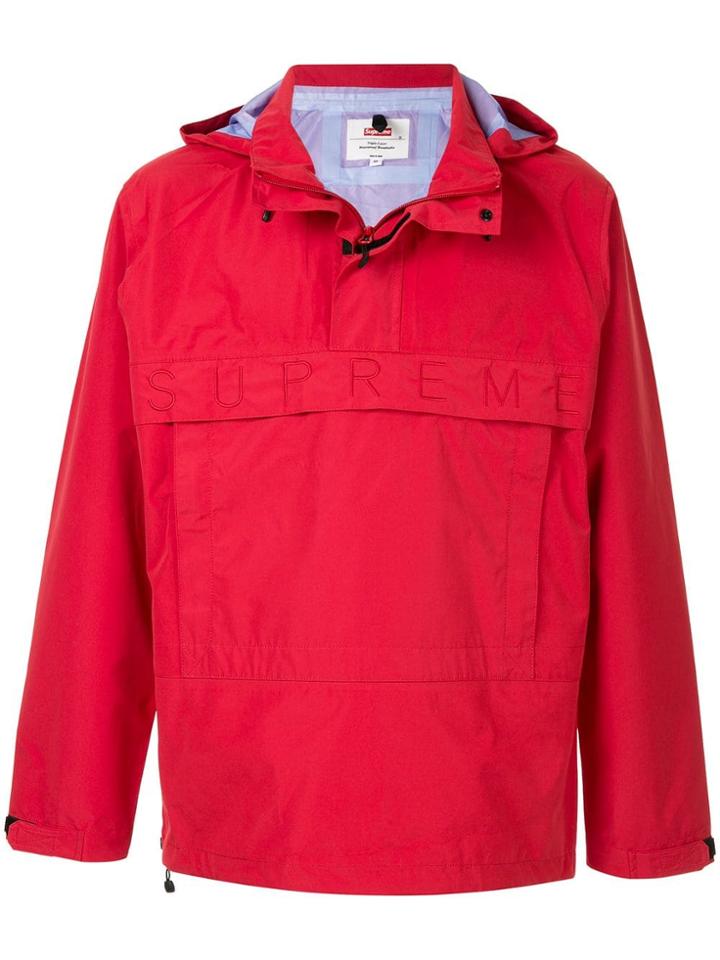 Supreme Logo Hooded Pullover - Red