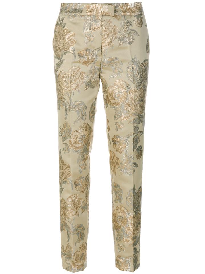 Christian Pellizzari Floral Jacquard Trousers - Yellow & Orange