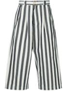 A(lefrude)e Striped Cropped Trousers - White