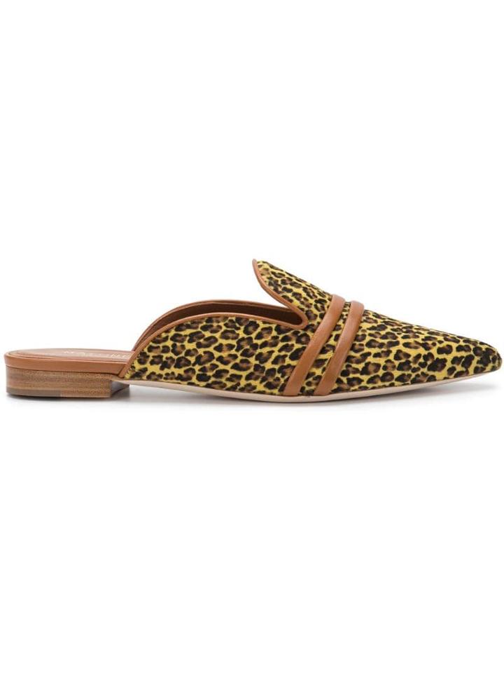 Malone Souliers Leopard Print Mules - Yellow