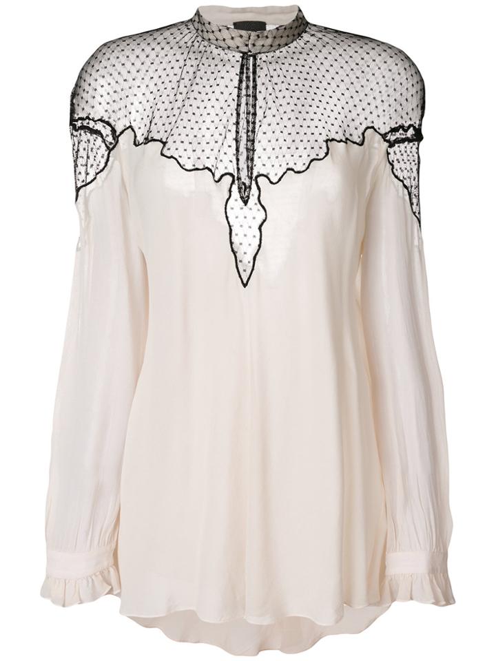 Just Cavalli Sheer Panel Blouse - Nude & Neutrals