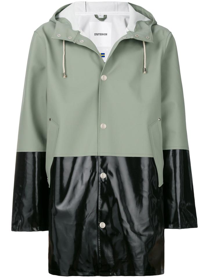 Stutterheim Color Blocked Raincoat - Green