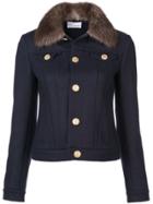 Red Valentino Faux Fur Collar Jacket - Blue