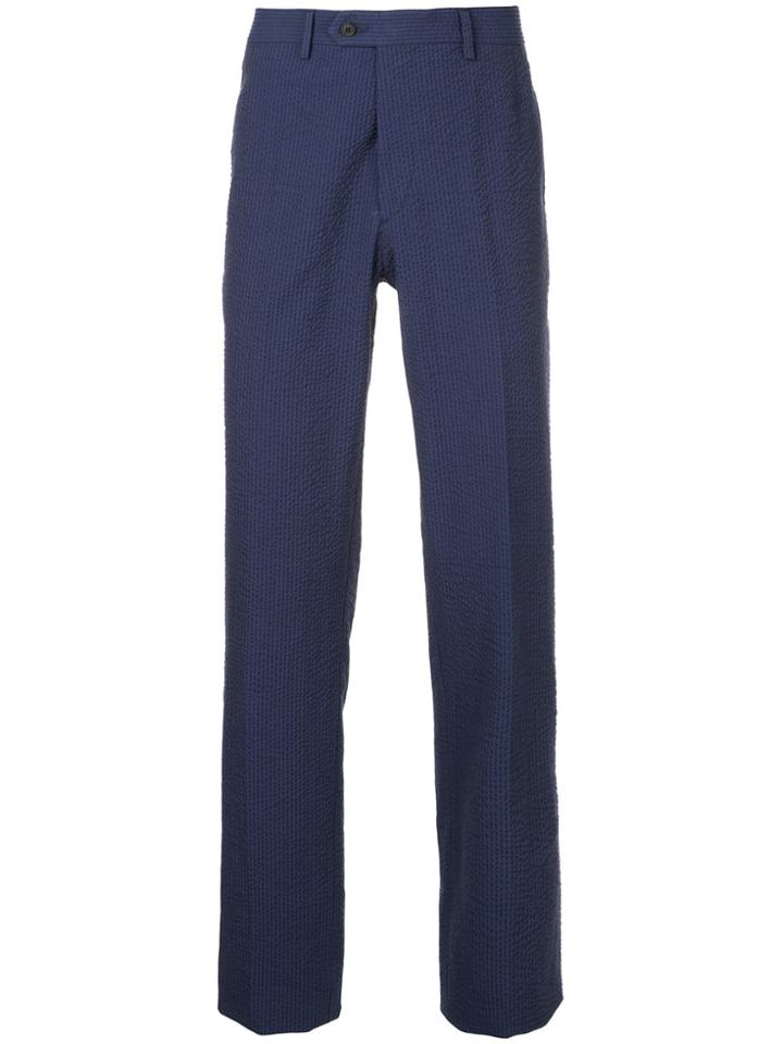 Gieves & Hawkes Textured Tailored Trousers - Blue