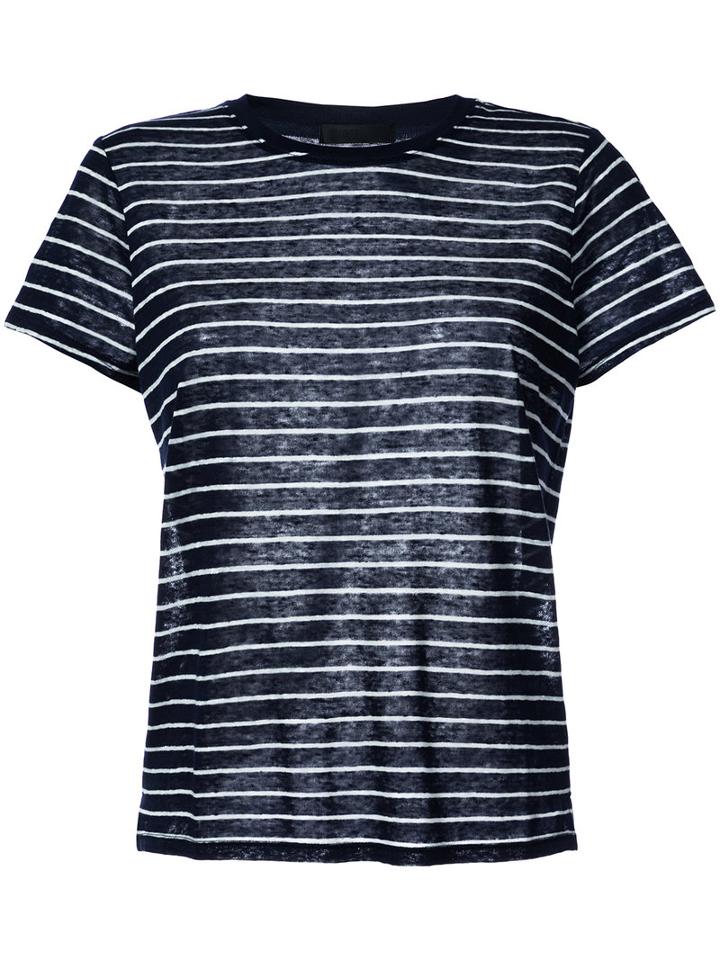 Atm Anthony Thomas Melillo - Striped T-shirt - Women - Linen/flax - S, Blue, Linen/flax