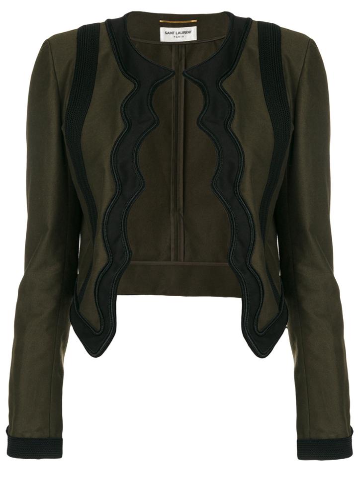 Saint Laurent Braided Scallop Jacket - Green