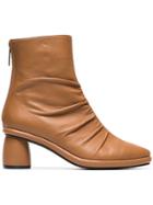 Reike Nen Camel Shirring 80 Leather Ankle Boots - Brown