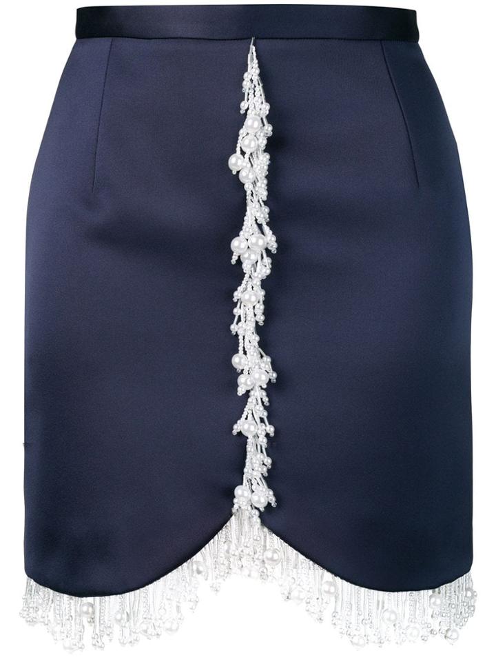 Christopher Kane Pearl Satin Mini Skirt - Blue