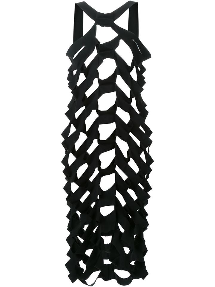 Max Tan Lattice Dress - Black
