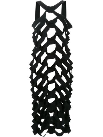 Max Tan Lattice Dress - Black
