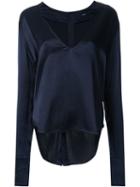 Bassike Plunging V-neck Blouse