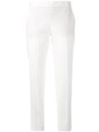 Alberto Biani - Straight Leg Trousers - Women - Cotton/spandex/elastane - 44, White, Cotton/spandex/elastane