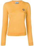 Prada Logo Knit Sweater - Yellow