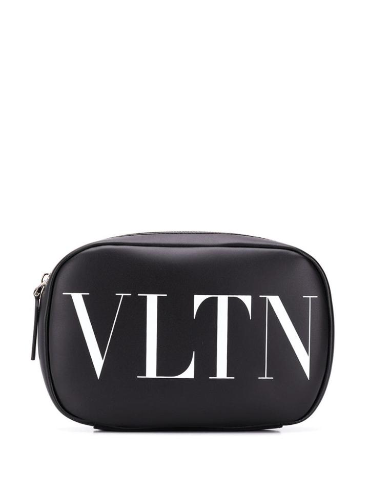 Valentino Valentino Garavani Logo Print Clucth - Black