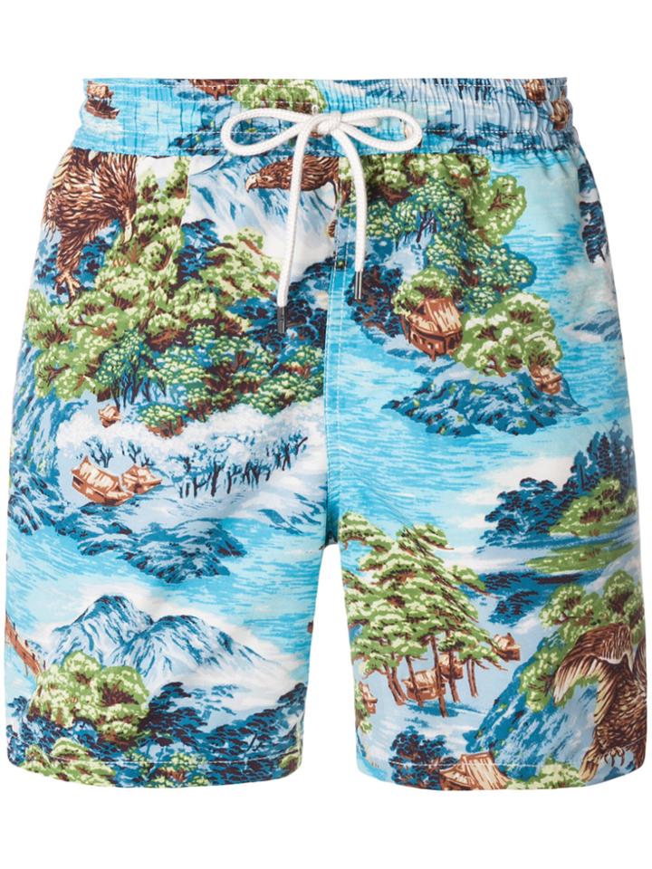 Polo Ralph Lauren Printed Swim Trunk - Blue