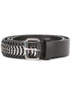 Dsquared2 Coin Braid Belt, Men's, Size: 100, Black, Leather/metal