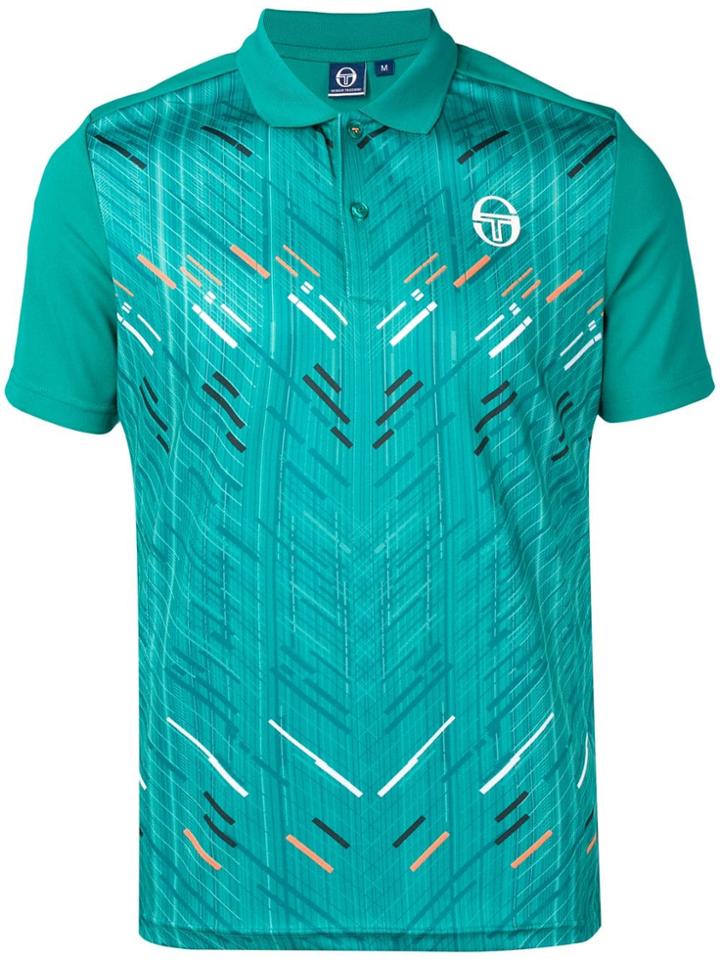 Sergio Tacchini Logo Graphic Print Polo Shirt - Green