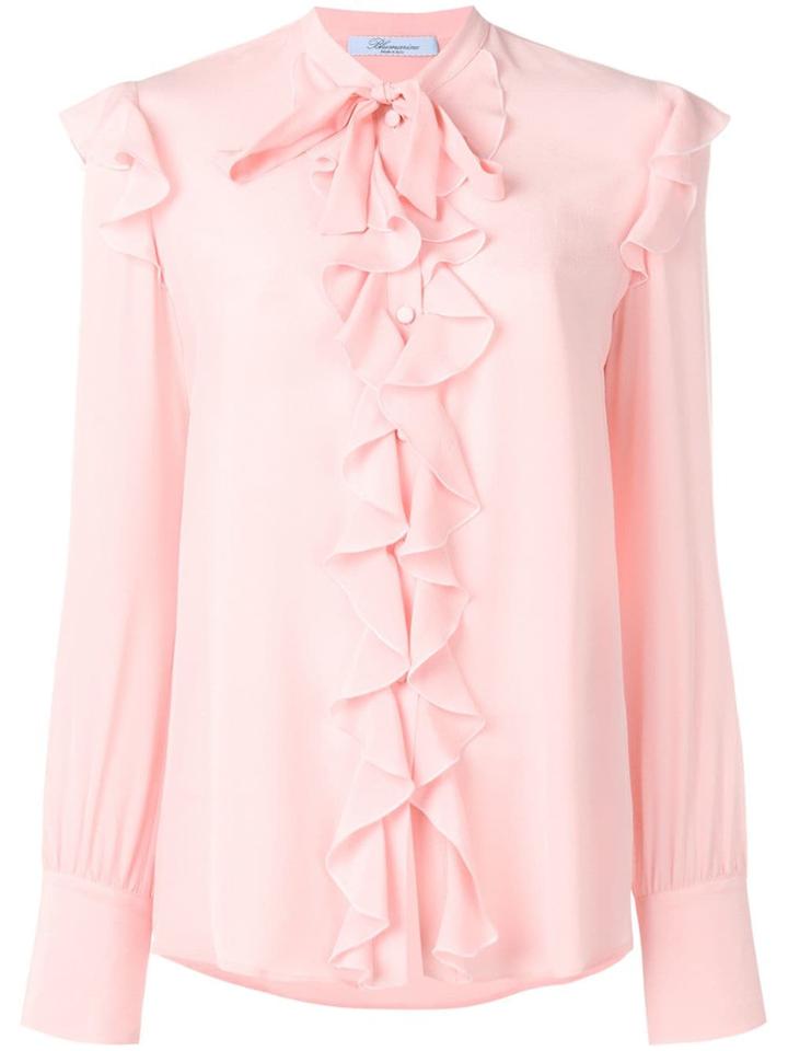 Blumarine Ruffled Front Shirt - Pink & Purple