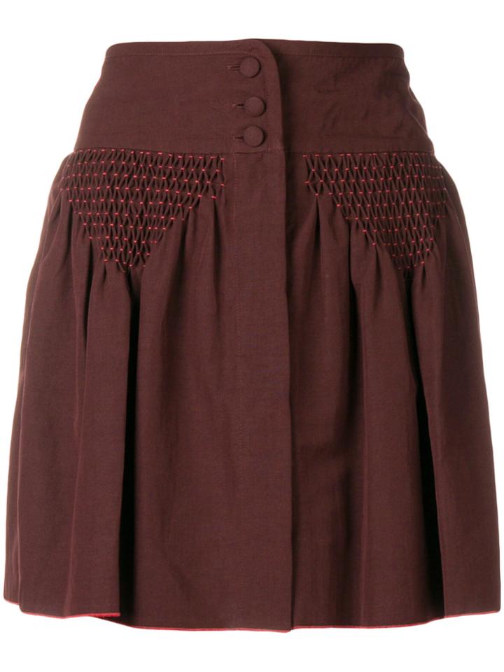 A.p.c. Draped Detail Mini Skirt - Red