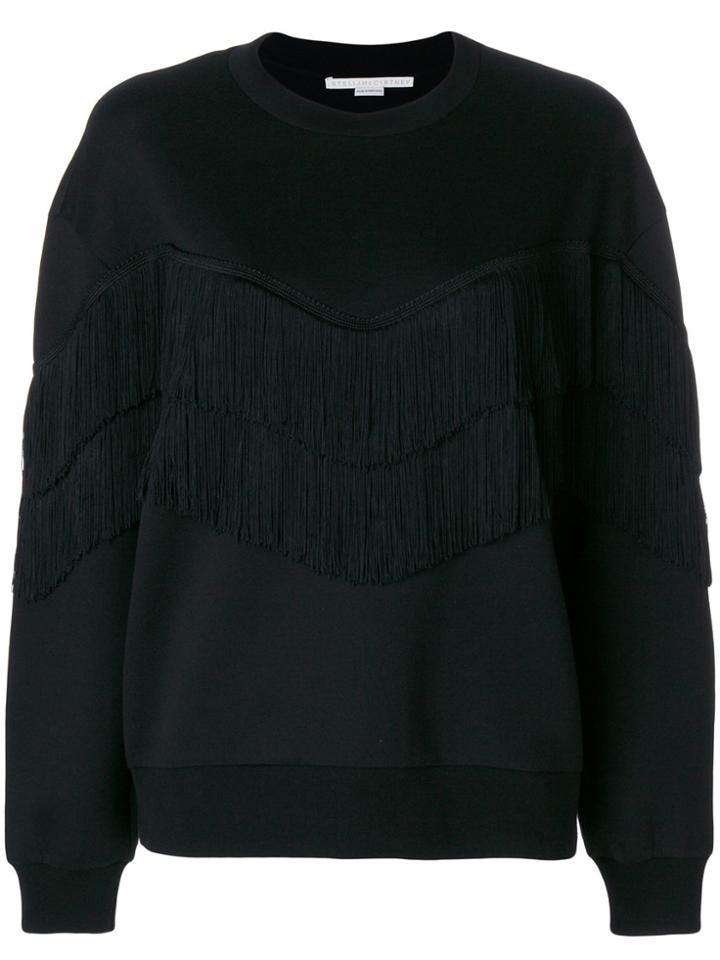 Stella Mccartney Fringe-trimmed Sweatshirt - Black