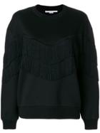 Stella Mccartney Fringe-trimmed Sweatshirt - Black