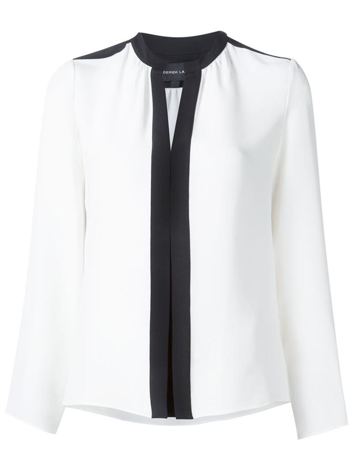 Derek Lam Pleated Placket Blouse, Women's, Size: 44, Black, Silk