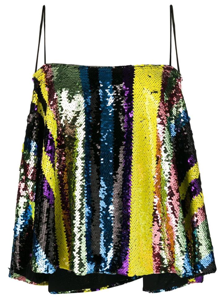 Jovonna Sequin Stripe Cami - Gold