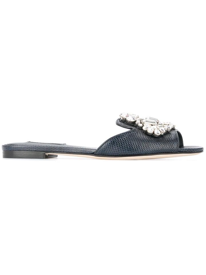 Dolce & Gabbana Embellished Mules - Blue
