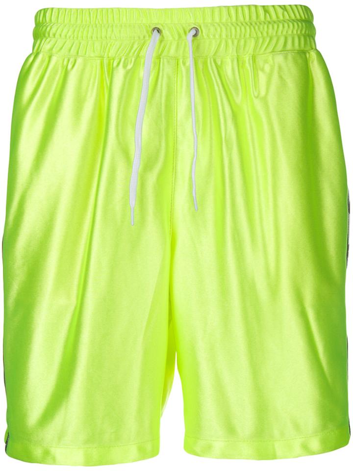 Used Future Brand Stripe Drawstring Shorts - Yellow & Orange