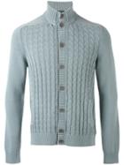 Zanone - Cable Knit Cardigan - Men - Cotton - 48, Blue, Cotton