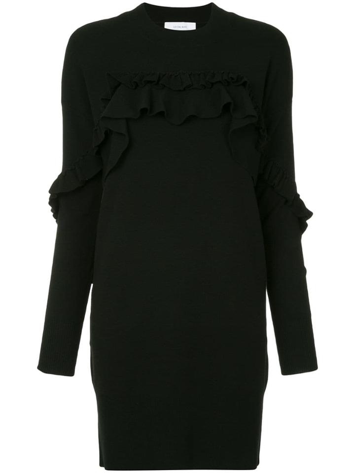 Le Ciel Bleu Ruffle Knit Dress - Black