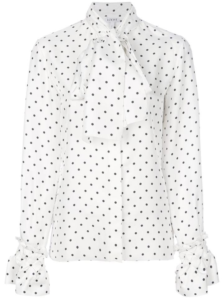 Loewe Dot Lavalliere Blouse - White