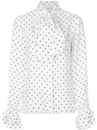 Loewe Dot Lavalliere Blouse - White