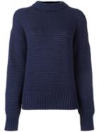 Dkny Crew Neck Jumper, Women's, Size: Xs, Blue, Wool/nylon
