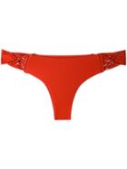 Mikoh - Woven Racerback Bikini - Women - Nylon/spandex/elastane - L, Red, Nylon/spandex/elastane