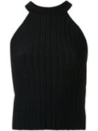 Egrey Knitted Crop Top, Women's, Size: Pp, Black, Spandex/elastane/viscose/polyimide