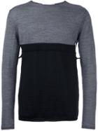 Comme Des Garçons Shirt Colour Block Pullover, Men's, Size: Xl, Grey, Wool